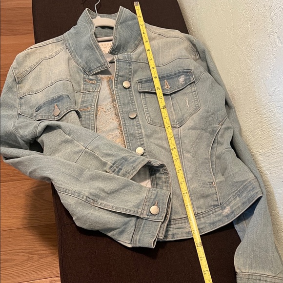 #1383+80s Style Jean Jacket White Horse Design by Julie Lee Nersinger Art Logo - Picture 5 of 7